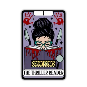 The Thriller Reader Tarot Sticker, Bookish Sticker, Sticker for Kindle, Water Bottle, Laptop, Waterproof, Glossy or Glitter Decorative Decor