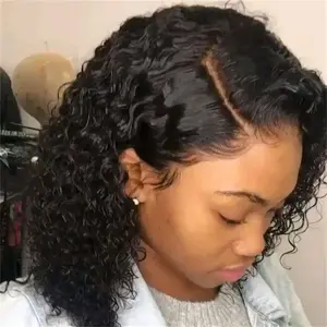 Women's Casual Elegant Simple Style High Temperature Wire Side Fringe Short Curly Hair Wigs for Party & Street Wear
