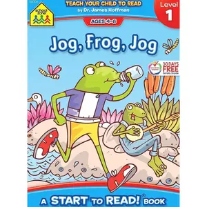 School Zone Jog Frog Jog, Start to Read! Book Level 1: Ages 4 to 6, Rhyming, Early Reading, Vocabulary, Simple Sentence Structure, Picture Clues, and More (Start to Read! Book Series) Paperback – July 1, 2019