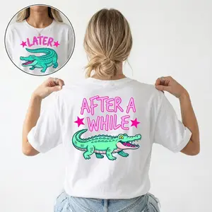 Later Gator Front and Back Shirt, Funny Crocodile Graphic Tee
