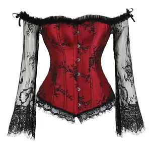 VINTESSA Plus Size Corsets for Women Renaissance Corset Strap Black Costumes Princess Overbust 8125-live1
