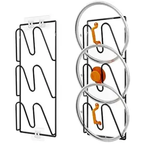 6 Tier Pot Lids Holder Adhesive Wall Mounted for Kitchen Storage