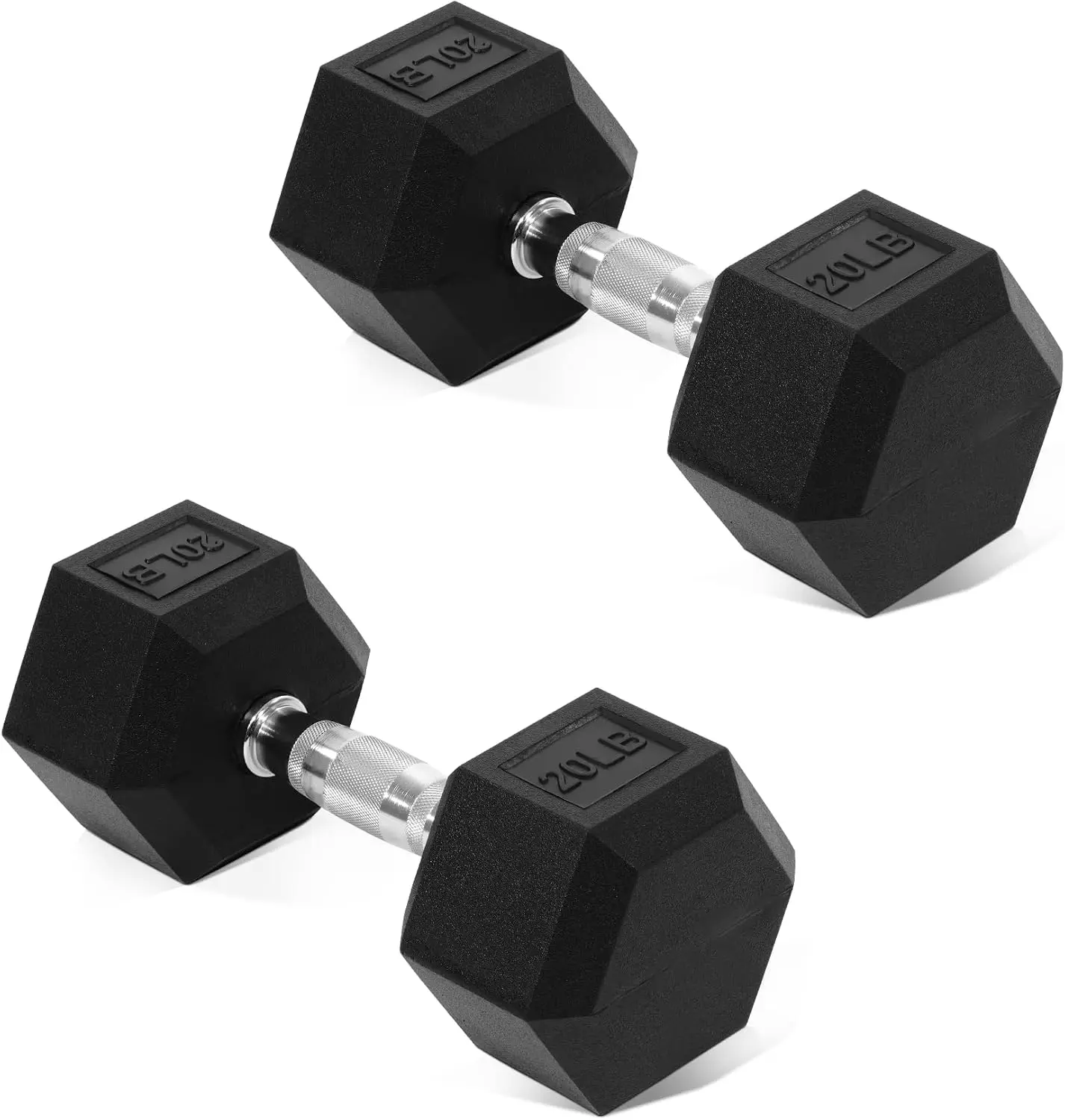 Blancefrom Rubber-Coated Hex Dumbbells, 10-30 LB Pair Hand Weights for Home Gym Weight Training