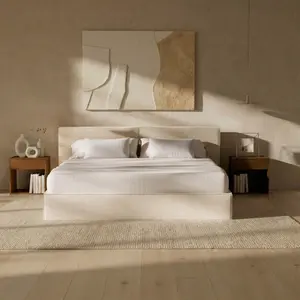 RECCI AirFrame Upholstered Platform Bed Frame with Plush Headboard, 6 Inch Thick Padding, Easy Assembly, Quiet and Stable