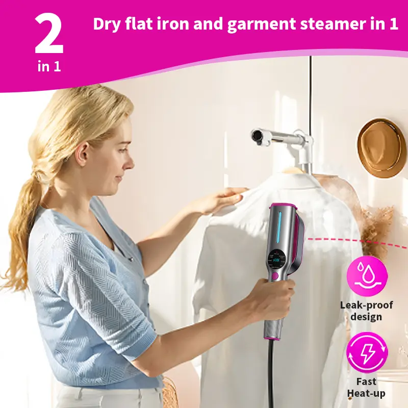 Dr.Flash Garment Steamer for Clothes, Portable Travel Clothing Steamer Iron, 7 Mode with LED Display, 5s Fast Heating, 90° Swivel Handle, New Year Gift 2