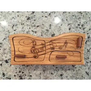 Solid Wood Box W/Drawers - Music Notes, Jewelry Box, Handcrafted, Custom Box, Personalized Box, Handmade, Box, Decor, Engraved, Stash Box