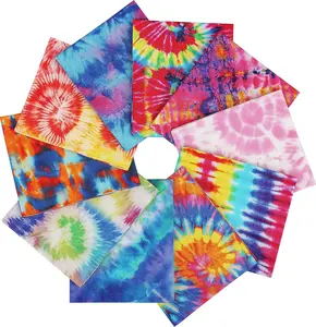 Newbrothread&Craftido 100% Cotton Quilting Fabric Bundles 10pcs Fat Quarters 18"x21" Medium Weight 5.2 oz for Quilting Sewing Patchwork Home Textile Tie Dye MothersDayGift Precut Fabric summervibes