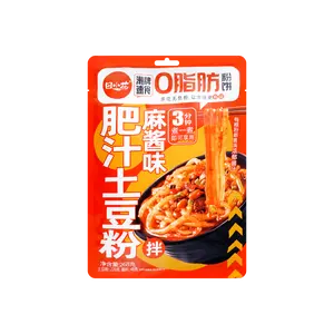TianXiaoHua 0 Fat Fat Juice Potato Noodles - Sesame Sauce Flavor, 268g Instant Noodle Bowl for Quick Meals & Snacks