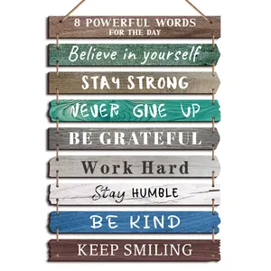 Wooden Hanging Sign, Inspirational Quotes Hanging Sign, Wall Art Hanging, Home Decor for Living Room Bedroom Office, Door Decoration, Holiday Gifts