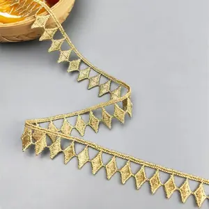 zsbszc new 2 yards Width 1.8CM sewn gold lace trim braid lace DIY garment accessories macrame embroidery lace free ship JDB70
