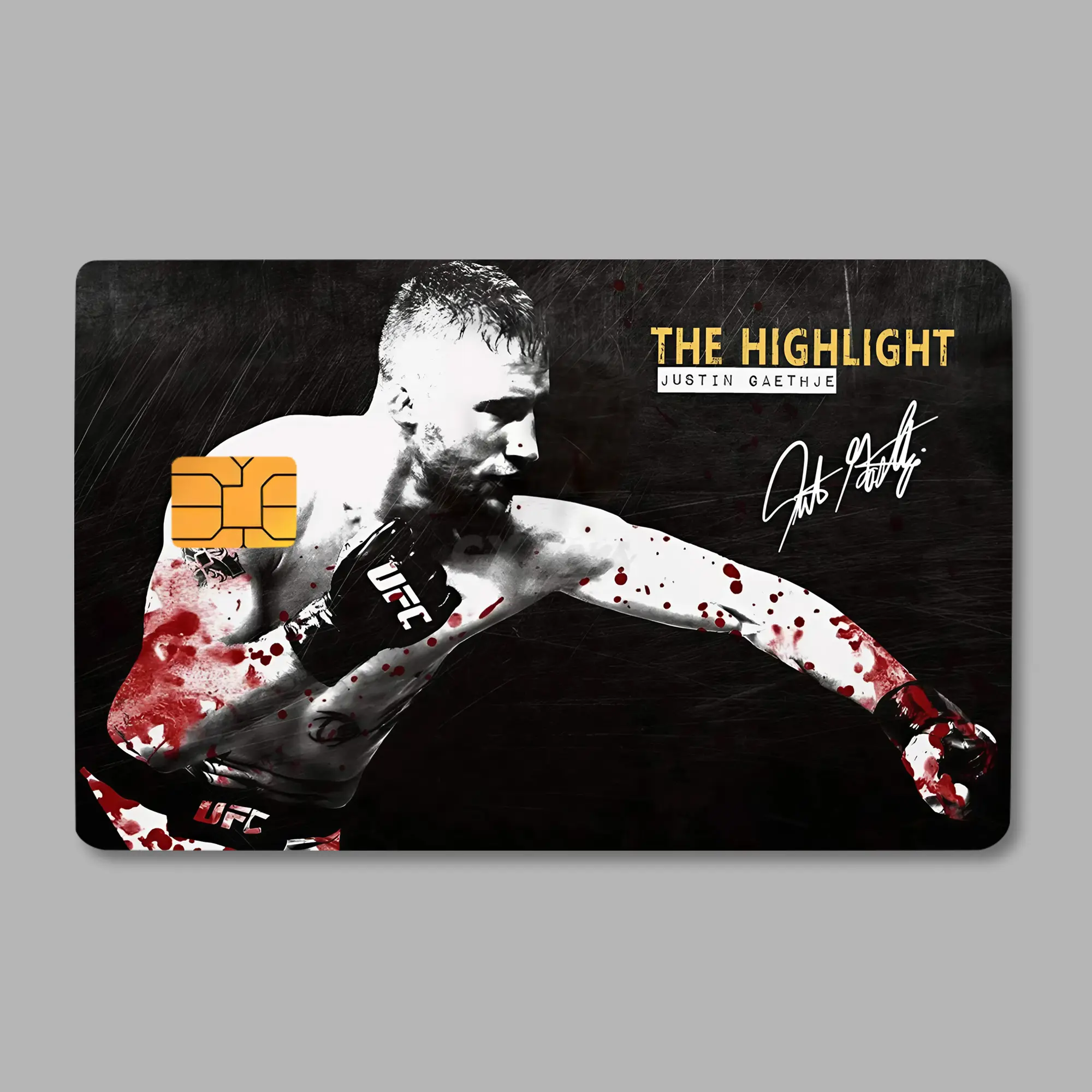 UFC Justin Gaethje Premium Credit Card Skin Decorative Vinyl Card Sticker Cover for Credit & Debit Cards, Scratch Protection Wallet Accessory
