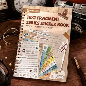 40 Sheets Gold Foil Sticker Book, Vintage Style Letter Fragments Decorative Stickers, DIY Crafts Notebook Journal Supplies