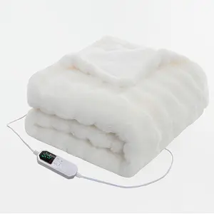 A faux rabbit fur blanket with ultra-soft texture, fast-heating technology, perfect for movie nights, studying, winter naps, etc. Available in various sizes (standard, queen) to suit your needs. Cozy, warm, and luxurious.