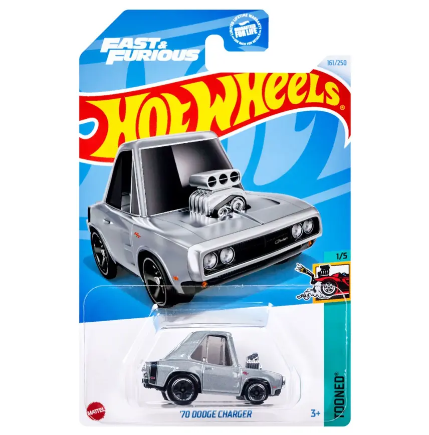 Hot Wheels Tooned '70 Dodge Charger, Fast & Furious Edition Diecast Collectible Model Car, Model Cars