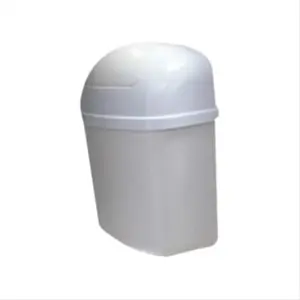 CAMCO Compact Wall-Mount Garbage Bin with Swing Top Lid - Durable Plastic, Easy Installation for Baby Nursery, Tight Spaces