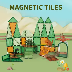 Magnetic Tiles Dinosaur Set Animals MagnetBuilding Blocks Toys Gifts for Boys and Girls Birthday Present for Kids，magnetictiles