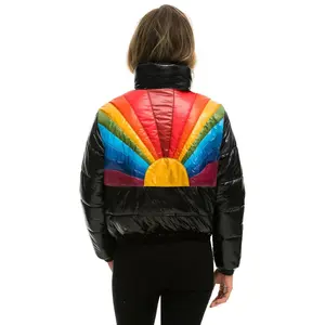 SUNBURST APRES PUFFER JACKET - GLOSSY BLACK