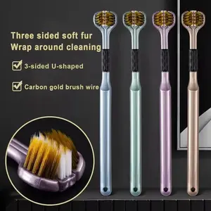 6pcs/4pcs/2pcs U-Shaped Soft Nylon 3-Sided Soft Bristles Adult Toothbrush- Gentle Gum Care, Deep Cleaning, Formaldehyde-Free, Full Head Coverage, Suitable for Sensitive Teeth and Orthodontic Use, Oral Care, Ergonomic Handle Design