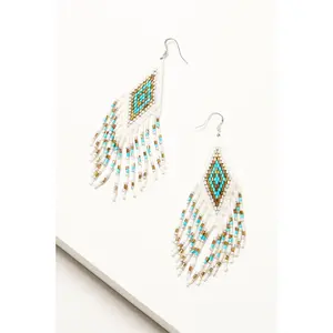 Blanco River Beaded Fringe Earrings