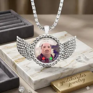 John Pork Calling Necklace -Funny Pig necklace,Angel Wings Pendant Necklace,John pork necklace, John Pork is Calling Answer Call Phone Funny Pig Lover Graphics The Heart Necklace