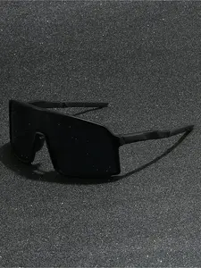 Unisex Street Trend Shield Frame Sunglasses, Trendy Casual Sunglasses for Travel Use, Fashion Accessories for Outdoor Activities, Trendy Beach Eyewear