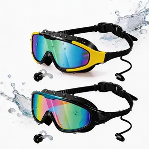 2026 New Upgrade Swim Goggles 2 Pack, Wide View Anti-Fog & UV Protection, Color Electroplated Mirror Lenses with Subtle Sparkle, Scratch-Resistant, Comfortable Fit Swimming Goggles for Adults