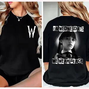 On Wednesdays We Wear Black Shirt, Wednesday Season 2, Wednesday Addams Shirt, Jenna Ortega, Bloody Mary Dance, Nevermore Sweater, Halloween Wednesday Shirt