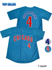 Chicago, 4 blue and other multi-color embroidered or printed breathable quick drying jerseys, casual daily sports micro elastic universal men's baseball jerseys, Classic Throwback Jersey