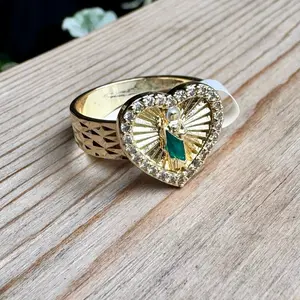 San Judas Heart Ring Gold Plated