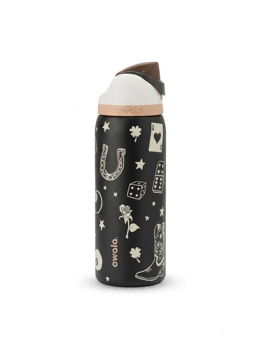 Owala FreeSip Stainless Steel Water Bottles – Vintage Western Edition (Lucky Charm)