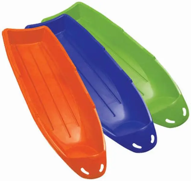 Flyer Style Plastic Snow Sleds, 48-Inch Toboggan for Kids and Adults with Built-in Handles, 12 Pack, 48 In., Unisex, Toboggans, Large, Pack Of 12, Set, Flyer Shape, 3 Lbs.