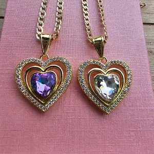 Corazon amor gold plated necklace