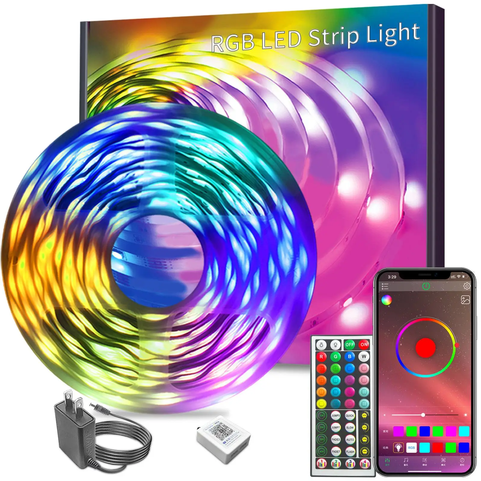 LED Strips Light for Dressers, 100FT LED Light Strips with APP & IR Remote, Music Sync BT Atmosphere Table Light, Decorative Ambient Night Light, LED