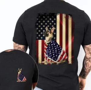 German Shepherd American Patriot T-Shirt, Gift For Men, Gift For Husband, Menswear For Daily Wear, Summer Outfits, America Shirt, 4th of July USA Tee