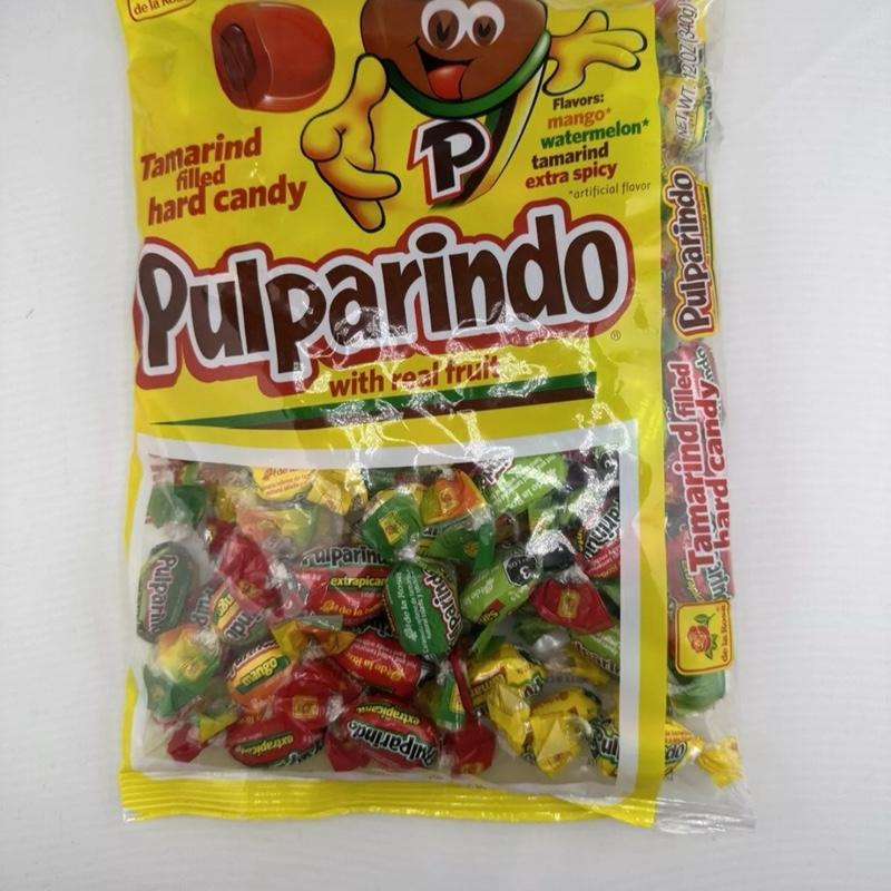Pulparindo Hard Candy  with Real Fruit, Mango, Tamarind Watermelon & Spicy Flavors, Sweet Snack Mangga Candies 68 counts Each bags (packs 2 ) Party Favor