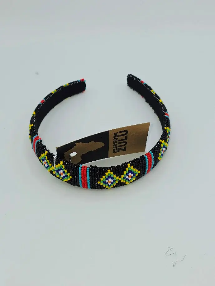 Women's Handmade Craft Beadwork Alice Bands - Zulu Heritage Ethnic Art Fashion Hair Accessories for Daily Use, Zulu Art, Cultural Craft, Female, One Size