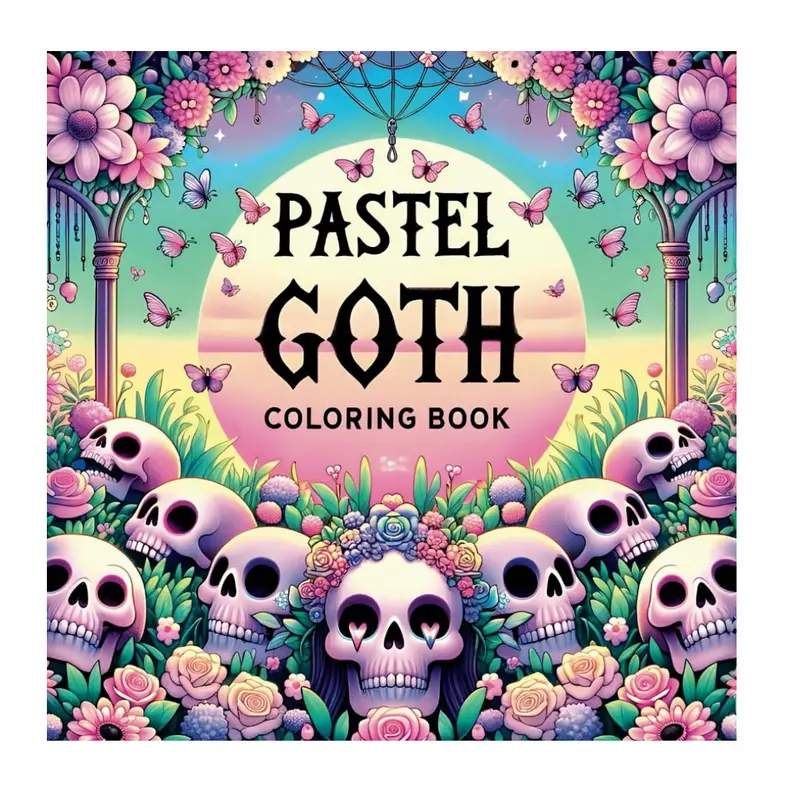 Pastel Goth Coloring Book for Adults - Fun, Cute Creepy Creatures, Kawaii Gothic, Spooky Animals & Fantasy Themes for Relaxation and Stress Relief