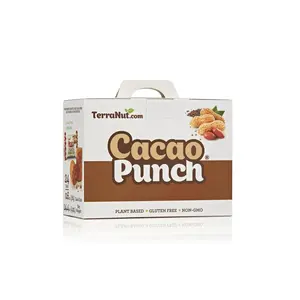 TerraNut Cacao Punch Snack Chocolate - Vegan Gluten-Free Protein-Rich Peanut & Coconut Dessert - 24 Pieces Box