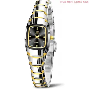 Brand OLEVS Watches for Women Small Square Face Ladies Watches Waterproof Tungsten Steel Dainty Dress Rectangle Female Womens Wrist Watches for Small Wrists Gold/Silver/Black/Rose Gold