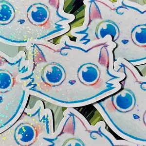 Kawaii Kitten Holographic Vinyl Sticker