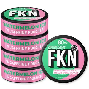 FKN Caffeine Energy Pouches – Watermelon Ice (10 Pack) 80MG Per Pouch | No Sugar, No Crash | Smooth Clean Energy Anytime