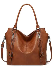 Artificial Leather Tote Bag, Fashionable Bags, Women's Fashion Zipper Shoulder Bag Purse Set, Mothers Day Gift For Mom, Work Bag For Women, Tote Bag Large Capacity Handbag, Shoulder Bag Purse, Crossbody Purses, Work Briefcase for Office