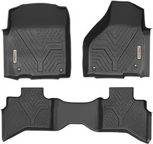 YINTATECH All Weather 3D Molded TPE Floor Mats Liner for 2013-2018 Ram 1500 Quad Cab & 2019-2023 Ram 1500 Classic Black TPE Mat Set