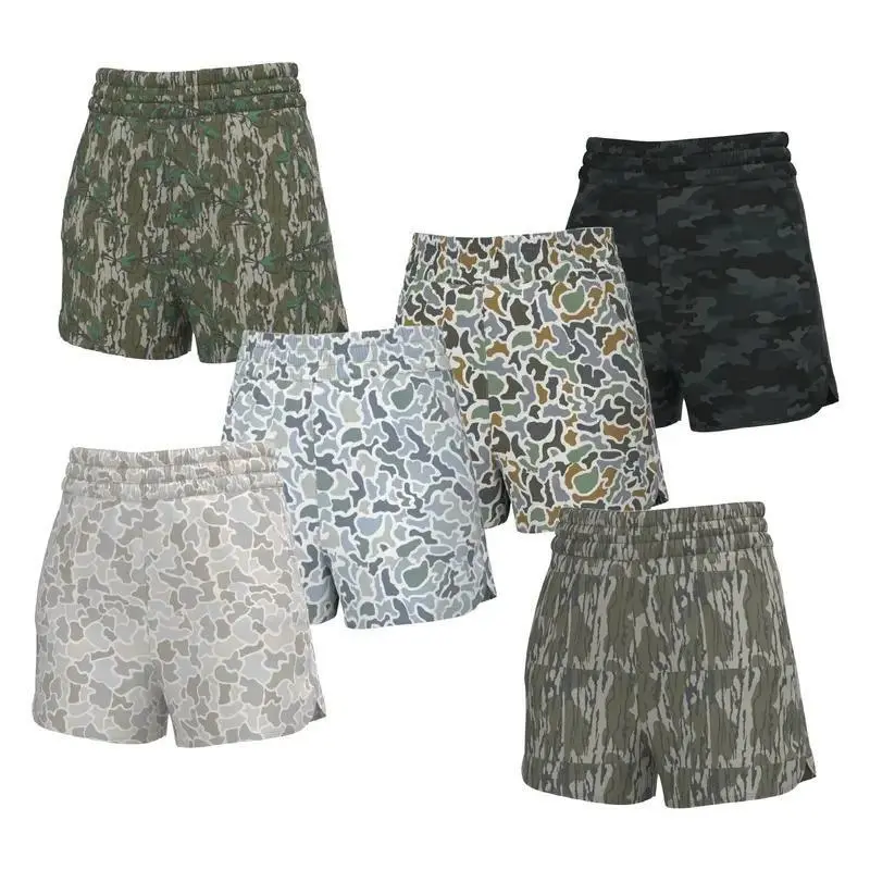 Camo Athletic Shorts for Women, High Waisted Mesh Sport Shorts, Lightweight Quick Dry Gym Running Volleyball Shorts, Summer Outdoor Wear