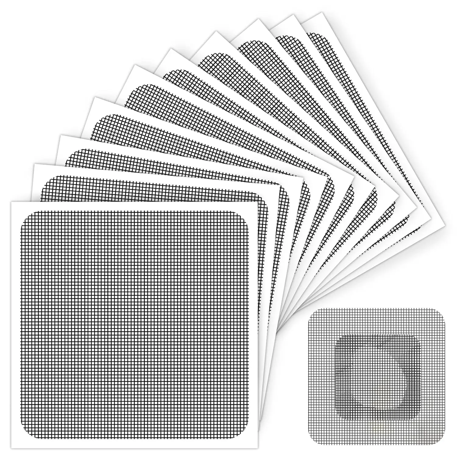 Window Screen Repair Patch, 10 Patches, 4"x 4"(10cm x 10cm), Black, 3-Layer  Adhesive Window Screen Mesh Tape, Repair Kit for Window and Door Screen Tears Holes