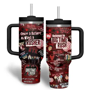 Big Time Rush Music Custom Cup 40 oz 20 oz Tumbler With Handle, Gift for fans, gift for girl friends Drinkware Water Bottles Mug Bottled Portable Washable