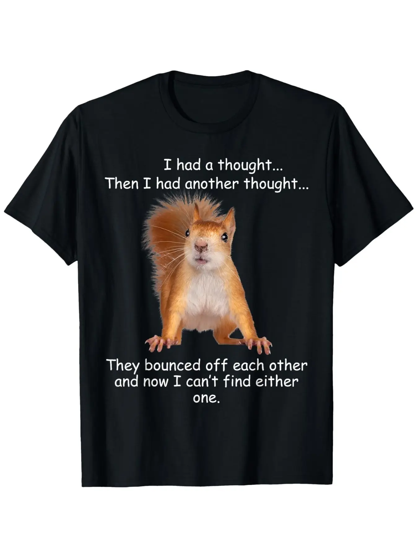 Men's Funny Squirrel Graphic T-Shirt, a Casual Short-Sleeve Round Neck Top in Soft 100% Cotton for Daily Wear, Do Not Iron