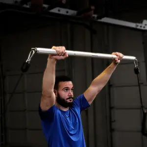 Body-Solid Tools Lightweight Aluminum Double Swivel Bar for Dual Weight Stack Machines