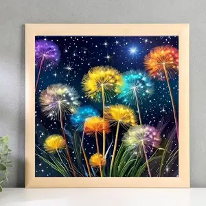 Dandelion Flower Pattern DIY Diamond Arts Colorful Painting Kit without Frame, DIY 5D Diamond Arts Colorful Painting Kit, Wall Art Decor for Home, Handicraft