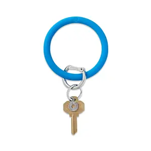 OVENTURE Silicone Big O® Key Ring - Peacock Design, Blue Color, Durable Silicone, Signature Locking Clasp, Fun & Practical Charm for Keys
